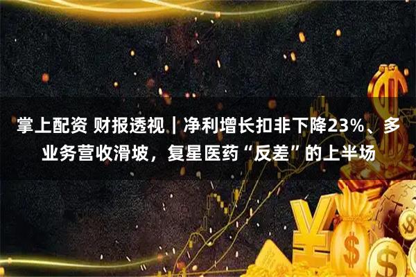 掌上配资 财报透视|净利增长扣非下降23%、多业务营收滑坡,复星医药“反差”的上半场